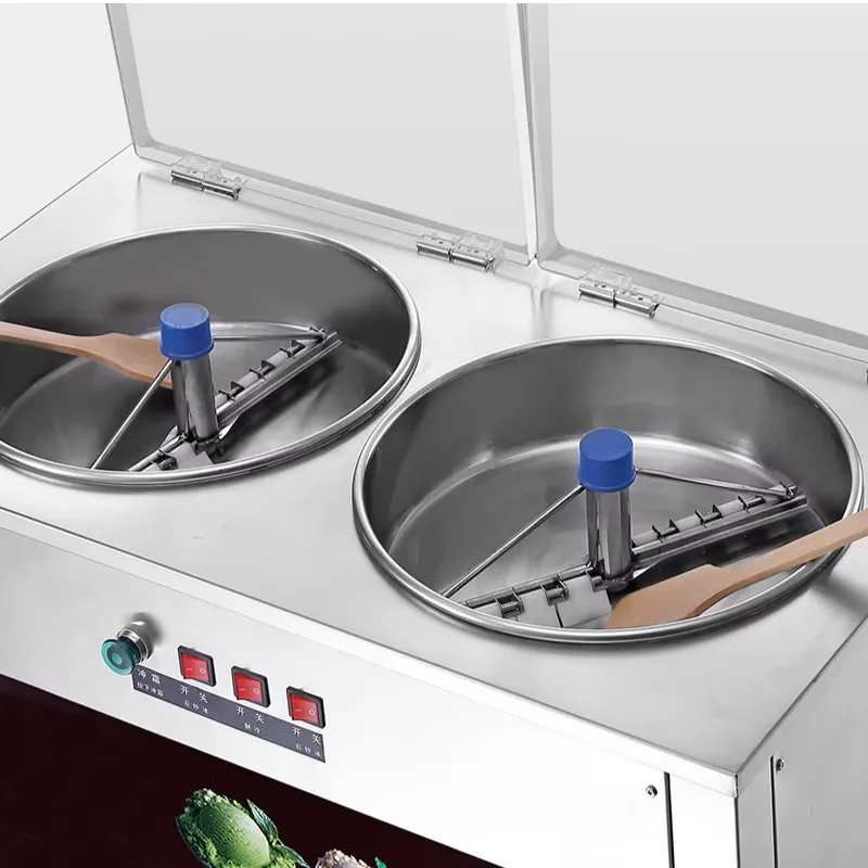 Automatic Fried Ice Cream Machine LJZ200-2 Double Pan